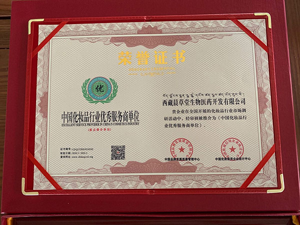 優(yōu)秀服務(wù)商榮譽(yù)證書